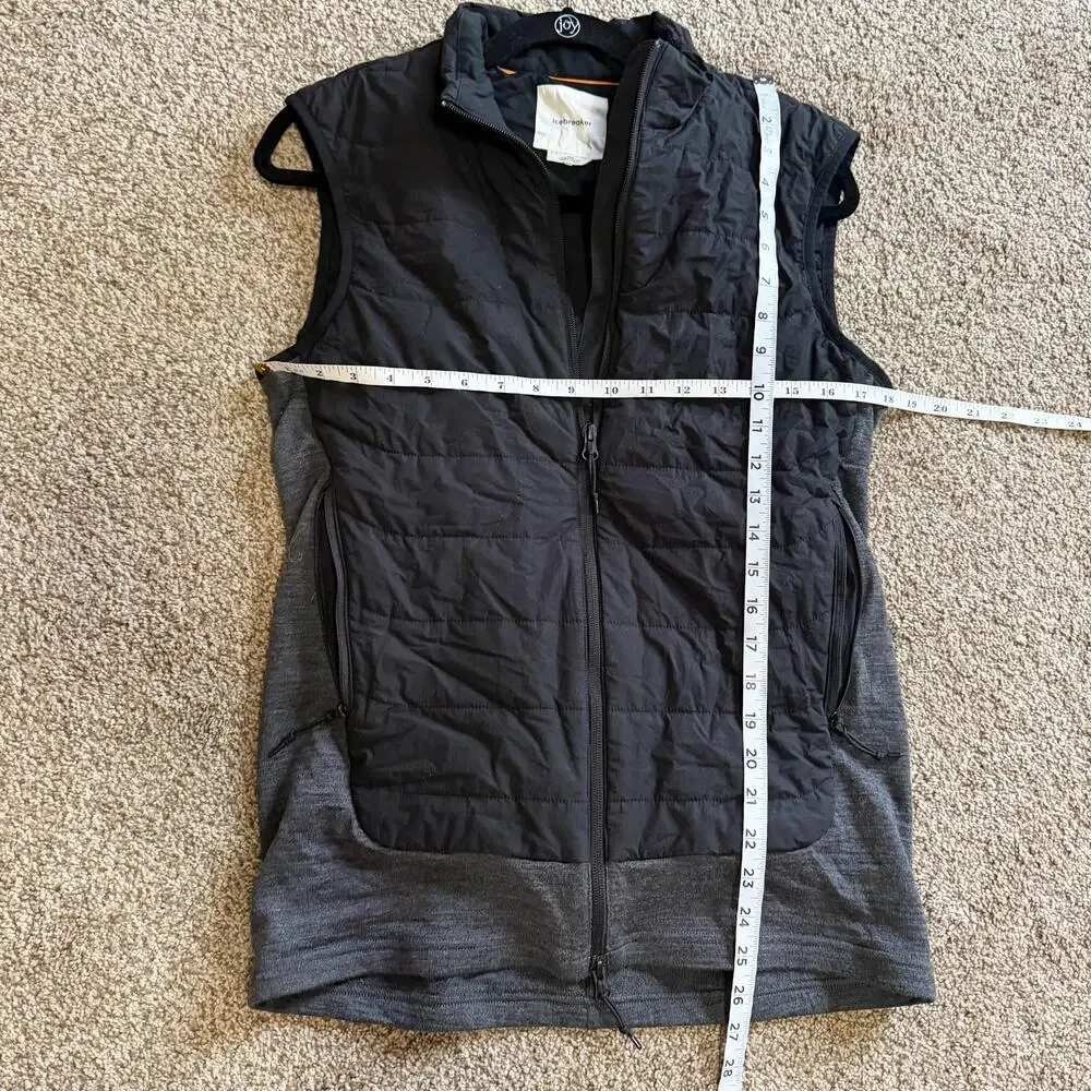 Icebreaker MerinoLoft Wool Vest Black Jet Heather Mens Small